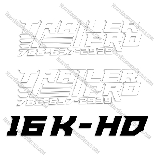 Fits Trailer Pro 16K-HD Trailer Decal Kit decal kit