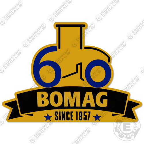 Fits Bomag 60 Year Roller Logo decal kit