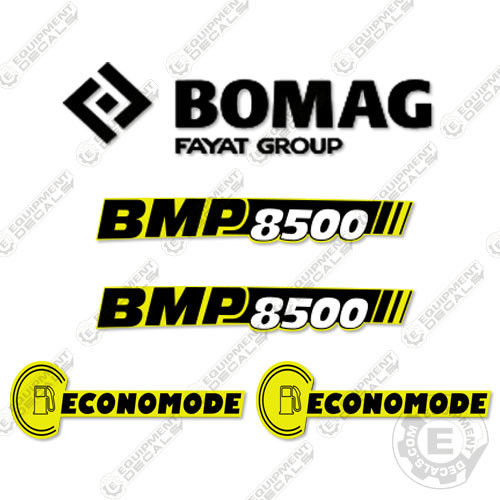 Fits Bomag BMP 8500 Walk Behind Roller Decal Kit 2010 decal kit