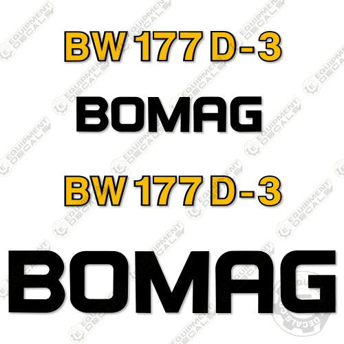 Fits Bomag BW 177D-3 Decal Kit Vibratory Roller 177, 177d, 177d-3, d3, decal kit