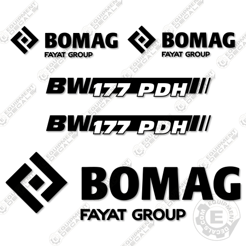 Fits Bomag BW177PDH Decal Kit Vibratory Roller 177, 177pdh, bw177, bw177p, decal kit, pdh