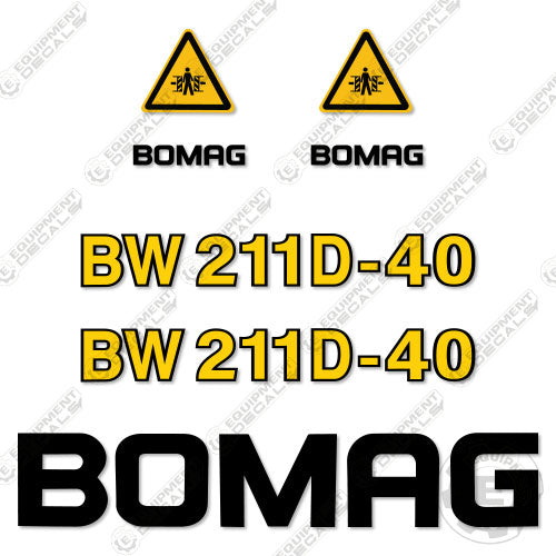 Fits Bomag BW 211D-40 Soil Compactor Roller Decal Kit decal kit