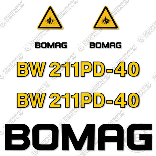 Fits Bomag BW211PD-40 Decal Kit Roller decal kit