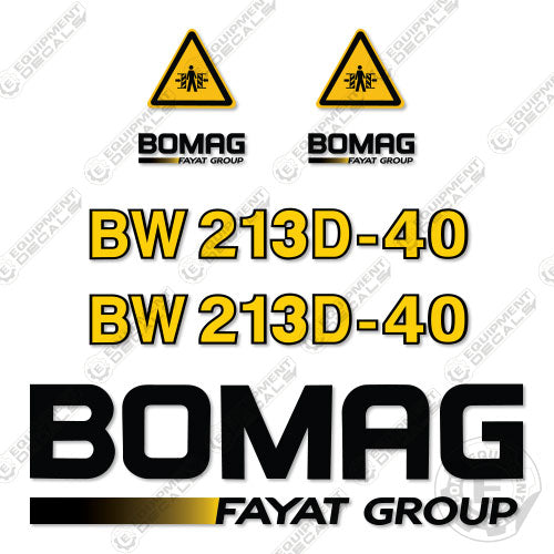 Fits Bomag BW 213D-40 Soil Compactor Roller Decal Kit decal kit