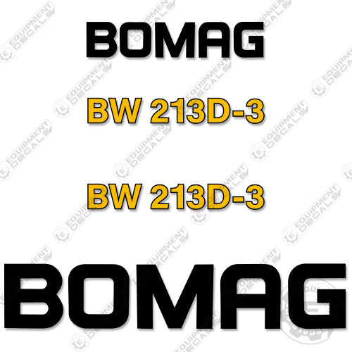 Fits Bomag BW213D-3 Roller Decal Kit 213, 213d, 213dd3, bomag, decal kit, roller