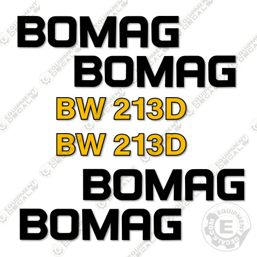 Fits Bomag BW 213D Decal Kit Roller 213, 213d, bomag, decal kit, roller