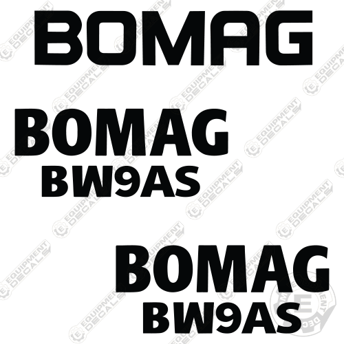 Fits Bomag BW9AS Decal Kit Roller 9as, bomag, BW, bw9as, decal kit, roller