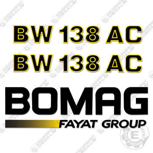 Fits Bomag BW 138 AC Tandem Roller Decal Kit decal kit