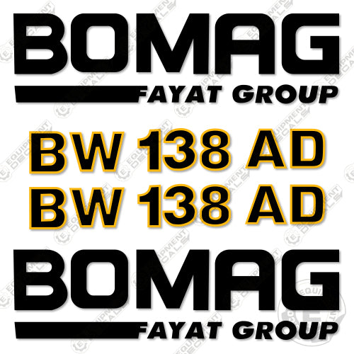 Fits Bomag BW138AD Decal Kit Roller 138, 138ad, ad, bomag, bw138, decal kit, roller