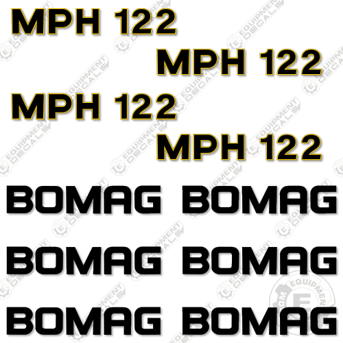 Fits Bomag MPH122 Decal Kit Asphalt Paver 122, decal kit, mph122