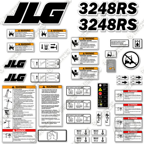 Fits JLG 3248RS Decal Kit Scissor Lift 3248, 3248-rs, 3248rs, decal kit