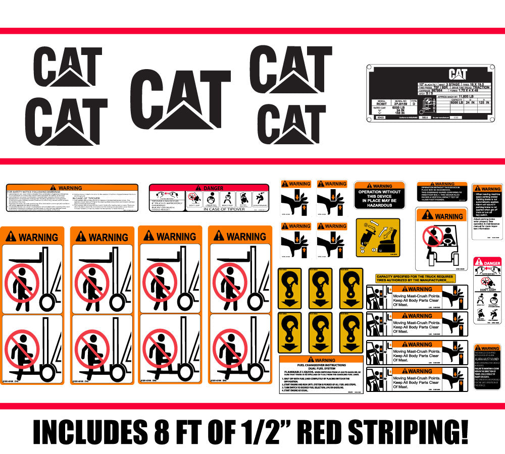 Fits Caterpillar RC60 Decal Kit Forklift decal kit