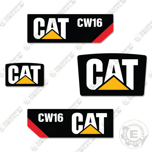 Fits Caterpillar CW16 Decal Kit Pneumatic Drum Roller Replacement Stickers 16, cw, decal kit