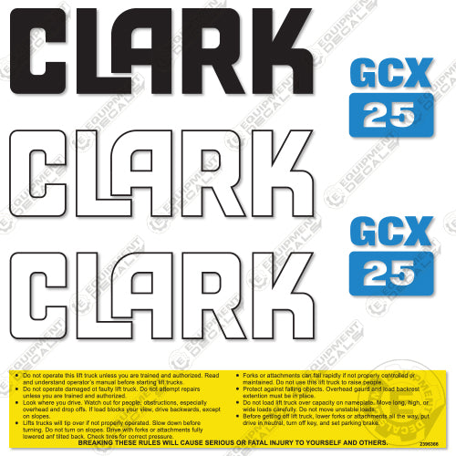 Fits Clark Forklift Decal Kit GCX25 decal kit