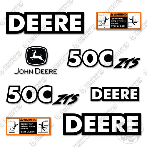 Fits John Deere 50C ZTS Excavator Decal Kit decal kit, excavator, john deere, zts