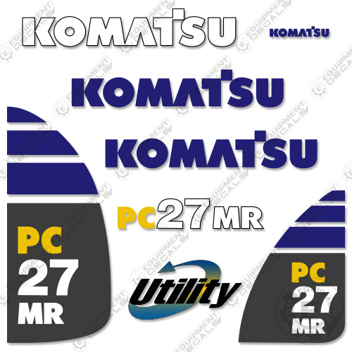 Fits Komatsu PC27MR-3 Decal Kit Mini Excavator 27, decal kit, pc 27, pc 27 mr