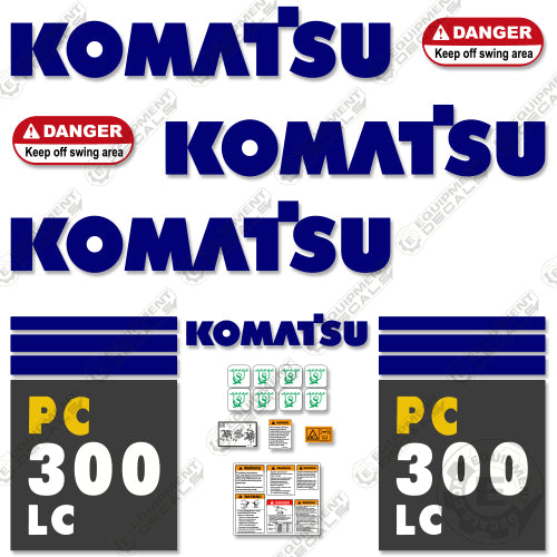 Fits Komatsu PC 300 LC 7 Excavator Decals decal kit