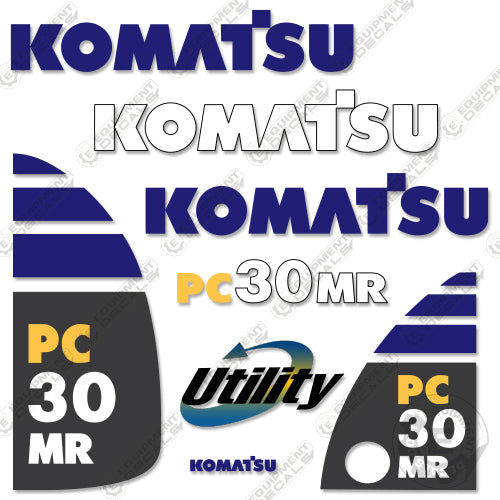 Fits Komatsu PC30MR-2 Decal Kit Mini Excavator 30, 30mr, decal kit, pc30, pc30mr