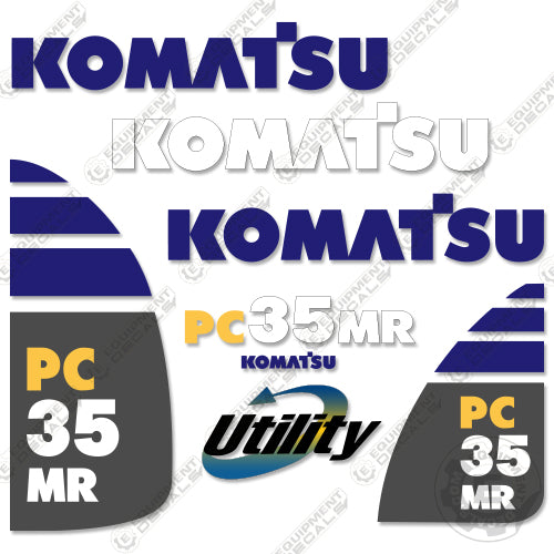 Fits Komatsu PC35MR-3 Decal Kit Mini Excavator 35, decal kit, pc35mr-2, pcmr-1