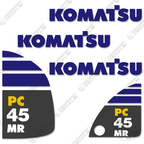 Fits Komatsu PC45MR-3 Decal Kit Mini Excavator 45, 45mr, 45mr-3, decal kit, pc45, pc45mr, pc45mr-3