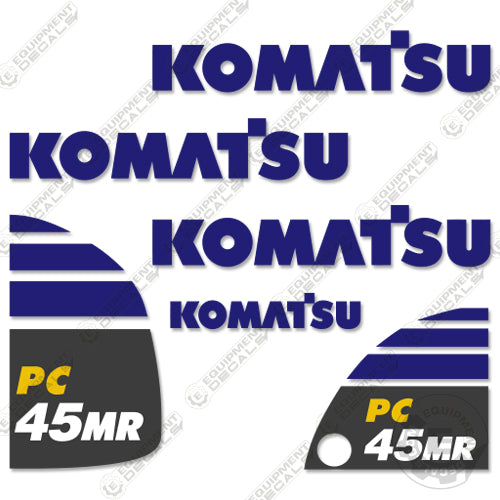 Fits Komatsu PC45MR-5 Decal Kit Mini Excavator 45, 45mr, 55, 55mr, decal kit, komatsu, mini excavator, pc45, pc45mr, pc55, pc55mr