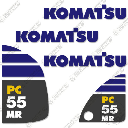 Fits Komatsu PC55MR-3 Decal Kit Mini Excavator 55, 55mr, 55mr-3, decal kit, komatsu, mini excavator, pc55, pc55mr