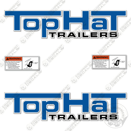 Fits Tophat Trailers Decal Kit (Set of 2) Flatbed Trailer 18" decal kit