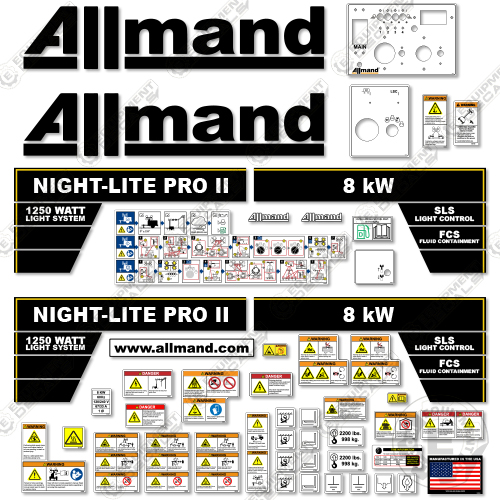 Fits Allmand Night Light Decal Kit Light Tower 