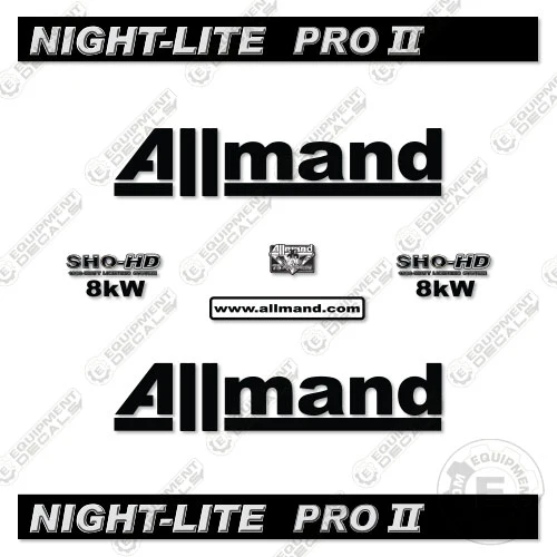 Fits Allmand Night Light Pro 2 Decal Kit Light Tower 8 kw, 8kw, decal kit, night light, nightlight, pro 2, pro two, pro2, protwo