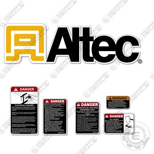 Fits Altec Bucket  Decal Kit Safety Stickers - Boom Truck crane truck, decal kit, mh