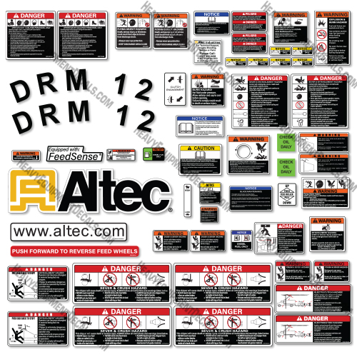 Fits Altec DRM12 Decal Kit Chipper 12, decal kit, drm