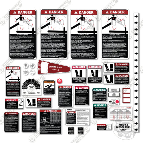 Fits Altec L37M Decal Kit Safety Stickers - Bucket Truck 37, 37m, crane truck, decal kit, l37, l37m