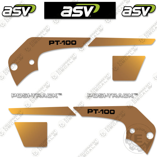 Fits ASV PT-100 Decal Kit Skid Steer 100, decal kit, pt, pt100