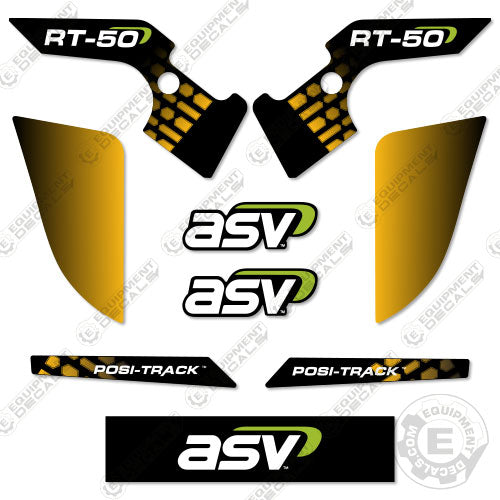 Fits ASV RT-50 Decal Kit Skid Steer 50, decal kit, rt