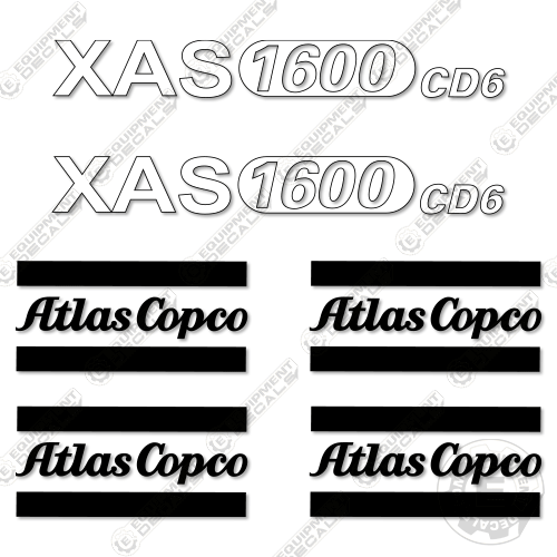 Fits Atlas Copco XAS 1600 CD6 Decal Kit Compressor 1600, 1600 cd6, cd6, decal kit, xas