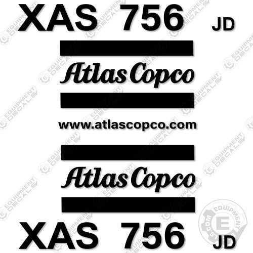 Fits Atlas Copco XAS 756 JD Decal Kit Air Compressor 756, atlas, atlascopco, copco, decal kit, jd, xas, xas756