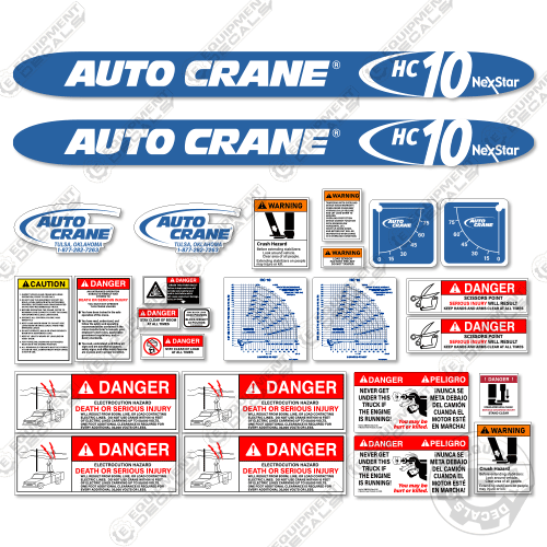 Fits AutoCrane HC10 Decal Kit Crane Truck auto, auto-crane, autocrane, c10, crane, decal kit, hc, hc10