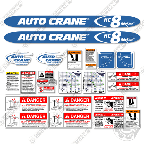 Fits AutoCrane HC8 Decal Kit Crane Truck auto, auto-crane, autocrane, c8, crane, decal kit, hc, hc8