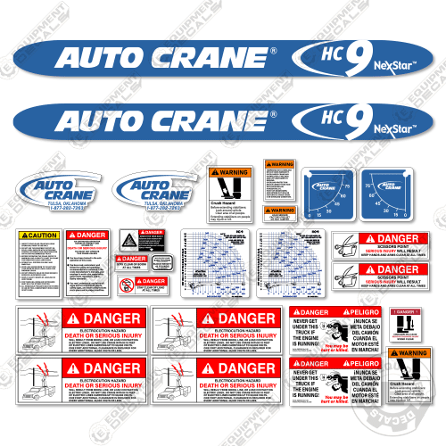 Fits AutoCrane HC9 Decal Kit Crane Truck auto, auto-crane, autocrane, c9, crane, decal kit, hc, hc9