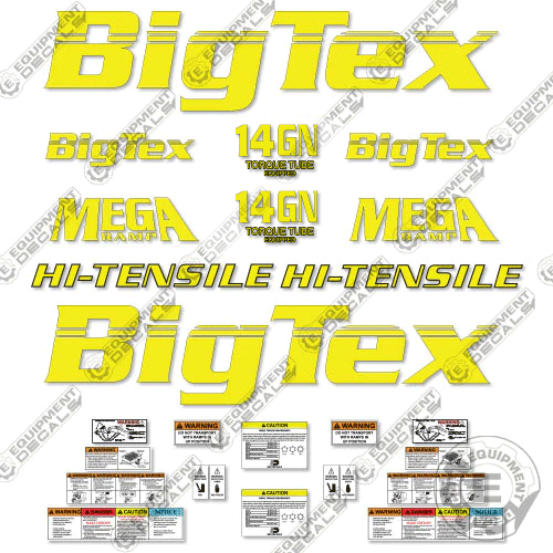 Fits Big Tex 14GN Decal Kit Air Dual Goose Neck Trailer big, big tex, bigtex, decal kit, tex