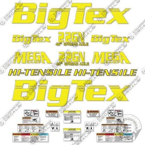 Fits Big Tex 22GN Decal Kit Air Dual Goose Neck Trailer big, big tex, bigtex, decal kit, tex