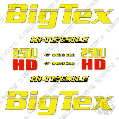 Fits Big Tex 25DU HD Decal Kit Air Dual Goose Neck Trailer big, big tex, bigtex, decal kit, tex