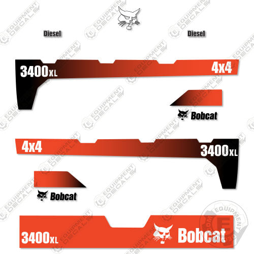 Fits Bobcat 3400XL 4x4 Utility Vehicle Replacement Decals 2015+ decal kit