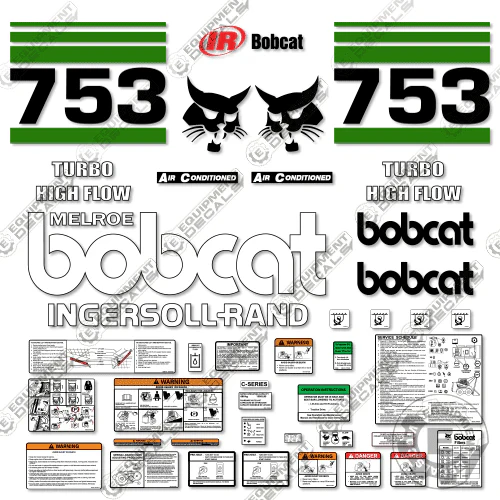 Fits Bobcat 753 Skid Steer Decal Kit (GREEN) decal kit