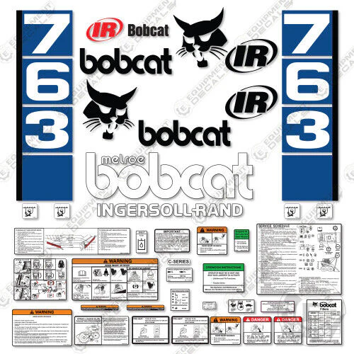 Fits Bobcat 763 Skid Steer Decal Kit - Vertical Stripes decal kit