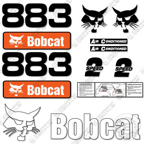 Fits Bobcat 883 Skid Steer Decal Kit (Modern Style) decal kit