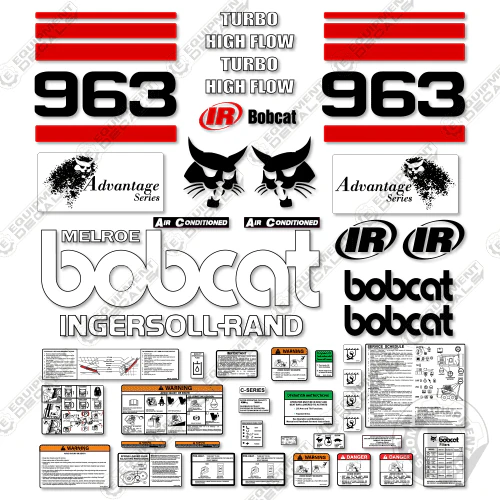 Fits Bobcat 963 Skid Steer Decal Kit (RED) decal kit