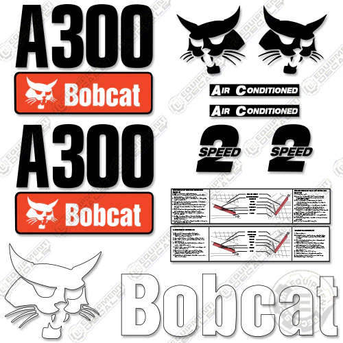 Fits Bobcat A 300 Skid Steer Decal Kit decal kit, s-300