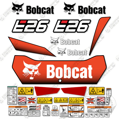 Fits Bobcat E26 Decal Kit Mini Excavator - 2020 26, decal kit, e26