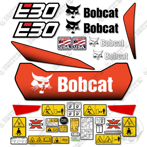 Fits Bobcat E30 Decal Kit Mini Excavator (New Style) decal kit